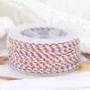 Hilo de algodón de colores, hilo de algodón tejido de poliéster multicolor, hilo especial para joyería hecha a mano y trabajos con cuentas, carretes pequeños de poliéster, suministro en lote mixto