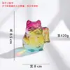 Gato de la Suerte de Dibujos Animados de Vidrio de Zibo Animal Lindo Adorno Decorativo para Coche y Escritorio Regalo Suministro Transfronterizo