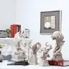 Esculturas y Adornos Decorativos Creativos Estilo Country Americano para Sala de Estar, Estudio, Estantería, Mueble de TV y Artesanías de Arenisca