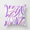 Capa de almofada de flor de lavanda roxa natural fresca capa de almofada de apoio para estudo quarto
