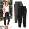 Calças Femininas Verão Novas Calças Harem Largas plus size Calças Femininas Pretas Skinny Calças Rabanete para Meninas Fortinhas Calças Emagrecedoras Comprimento no Tornozelo