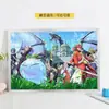 Marco de fotos de rompecabezas de madera minimalista transfronterizo de 6 pulgadas, marco de montaje de animación de dibujos animados DIY, colgante de pared, marco vacío para arte A4, pintura al óleo