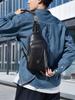 Mochila de piel de vaca Zhenniu Shijia para hombre, bolso de pecho de cuero genuino, informal, deportivo, de moda, de gran capacidad, bandolera para colgar al frente.