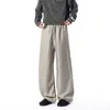 Pantalones de rayas estilo 'old money' transfronterizos, pantalones casuales rectos relajados para hombre, pantalones anchos sueltos con caída