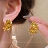 Aguja de plata 925 estilo mismo de celebridad de internet pendientes de oro femeninos lujo ligero temperamento de alta gama pendientes de perlas retro pendientes nuevos