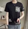 Camiseta de manga corta para hombre, nueva marca de moda de verano 2025, holgada, fina, de media manga, de seda helada, estampada.