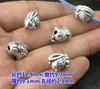 Plata de pie S999 conejo de la suerte cuentas de agujero grande cuerda de mano tejida de plata dura 3D collar accesorios exquisitos de doble cara