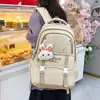 Mochila Escolar de Nuevo Modelo Transfronteriza de Gran Capacidad para Estudiantes de Secundaria, Alto Valor Estético, Estilo Workwear Estilo Ins, Mochila Ligera de Doble Hombro para Estudiantes de Primaria