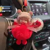 Lindo suave llavero de muñeca linda creativo accesorios de flor eterna de piel de conejo Rex colgante para bolsa de coche pequeño regalo al por mayor