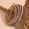 Moda Europea y Americana Diseño Elegante de Nicho Pulsera de Alta Gama Acero Inoxidable Chapado en Oro de 18K Pulsera Creativa Elástica de Circonitas