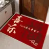 Felpudo festivo estilo chino con el carácter "Fu" para inauguración de casa, felpudo rojo auspicioso para la entrada del hogar, alfombra "Cien Bendiciones"
