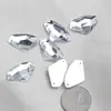 Costura Manual DIY Pedraria Irregular Acrílica com Fundo Plano Conjunto de Pedrarias para Vestido de Noiva Feito à Mão com Furo