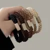 Nueva diadema tejida de alta gama Corea del Sur ins cuerda para el pelo diadema con cubierta de cuero banda de goma de alta elasticidad accesorios para el cabello