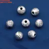 Accesorios de Plata Pura 99 Plata Pura Cuentas Dzi con Cuentas de Piedra Irregulares Cóncavas-Convexas, Plata Dura Cepillada Vintage Materiales DIY