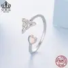 Anillo Abierto Corazón Nudo Celta Clásico Aiful Anillo de Plata de Ley S925 Venta al por Mayor Anillo Ajustable Joyería