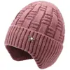 Chapéu de Inverno para Mulheres, Senhoras de Meia-Idade e Idosas, Chapéu de Tricô Quente de Cor Sólida com Proteção para Orelhas e Forro de Lã