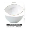 Restaurante Occidental Club Cocina Privada Bol para el Hogar Jingdezhen Lujo Ligero Porcelana de Hueso Bol en Forma de Barco Bol de Forma Especial Bol Cerámico Creativo