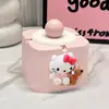Cinzeiro com Tampa para Evitar que as Cinzas Voem, Design Fofo de Desenho Animado Gato Kt para Decoração de Mesa da Sala de Estar ou Escritório