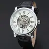 GANADOR 142 Escala romana esfera hueca simple reloj mecánico manual reloj para estudiante