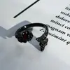 Anel Escuro de Zircônia Estilo Gótico Nicho Borboleta Fantasma Estilo Sem Gênero Lua de Sangue Punk Empilhável Dedo Indicador