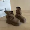 Botines de Pato Marrón Oscuro para Mujer Nuevos Otoño/Invierno Piel Suave Suela Gruesa Botas para Pantalón Adelgazantes Aumentadoras Botas Martin