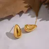 Brincos Geométricos Naturais de Gota d'Água, Simples Clássicos Versáteis Casuais Acessórios de Aço Inoxidável, Sensação de Nicho de Alto Padrão