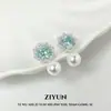 Brincos de Zircônia Pérola em Formato de Floco de Neve Estilo Francês para Mulheres, Novo Estilo de Luxo Leve Nicho de Ponta, Brincos com Design Deslumbrante