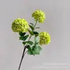 Flor Artificial de Bola de Neve da Sorte de Galho Único com 3 Pontas, Hortênsia Europeia, Flor de Seda para Casamento e Decoração de Casa - Em Estoque do Fabricante