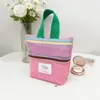Bolsa com zíper duplo bolsa de armazenamento bolsa de malha de mão bolsa de praia portátil para exterior bolsa de armazenamento de cuidados com a pele bolsa de maquiagem em estoque