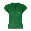Miyake Color Puro Clásico Primavera y Verano Nuevo Versátil Camiseta Mujer Básica Ajustada Cuello en V Sin Mangas Top Básico