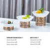 Puesto de Snacks para Buffet de Hotel, Mesa de Exhibición para Pausa de Té con Comida Fría, Plato Dorado para Frutas, Bol para Ensalada, Bol para Platos Fríos, Expositor para Postres
