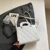 Bolso de Mano Bordado Rombo Simple y Elegante 2026 Tendencia Nueva Versión Coreana Retro Casual Bolso Pequeño Cuadrado de Hombro Cruzado para Mujer