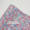 Paquete de Materiales para Lazos de Accesorios para el Cabello DIY 20x22CM Lentejuelas Grandes Pequeñas de Alto Brillo Patrón de Escamas de Pez Patrón de Ondas de Agua Tela de Cuero diy