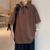 2024 verano nueva marea marca para hombre piña pequeña camisa POLO color sólido 220g pesado camisa de manga corta una tienda