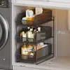 Estante de Almacenamiento Extraíble Debajo del Fregadero, Estante de Almacenamiento para Lavabo de Baño para Artículos de Tocador, Estante de Gabinete de Baño