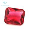 Fábrica atacado retangular rosa vidro vermelho pedra nua artificial fundo pontiagudo retangular chanfrado carro flor rosa vermelho gema de vidro