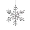 2026 Novo Ornamento de Árvore de Natal de Rena de Floco de Neve Semi-Transparente Prata Pingente de Presente de Natal Acrílico