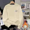 Sudadera con capucha de cuello redondo de peso pesado para hombre, estilo coreano perezoso retro holgada sin capucha, top con terciopelo interior, se puede imprimir logo, Otoño Invierno 2026