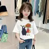 Camiseta de Algodón Puro de Manga Corta para Niñas, Estilo Nuevo 2026, Top de Verano de Moda para Niñas Grandes