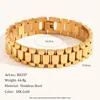 Pulsera de reloj estilo hip hop de gran venta, joyería de nicho, diseño de moda, acero inoxidable chapado en 18 quilates, accesorio punk de moda.