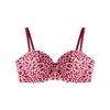 Sexy Leopard Print Non-marking Respirável Underwear Feminino Gather-up Fixo Cup Non-steel Ring Side-fechamento Parammary Sutiã Anti-flacidez