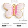 Colgante de gota de aceite de mariposa de lujo ligero con accesorios de bricolaje transfronterizos, colgante individual de acero inoxidable de oro de 18 quilates con retención de color