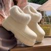 Pantuflas Impermeables con Forro de Algodón para Mujer, Uso Interior en Casa en Invierno, Forradas de Felpa para Calidez, Suela Cómoda de EVA, Adecuadas para Uso Exterior, Pantuflas de Algodón con Suela Gruesa, Antideslizantes