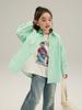 Primavera y Verano Nuevo Estilo Coreano Camisa Holgada para Niños Manga Larga Camisa Rayada Ambiente de Moda Casual Camisa de Niña