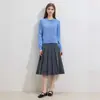 Cardigan de tricô de lã com gola alta, minimalista e elegante, um novo estilo primavera/outono para mulheres, com corte solto e casual e design versátil