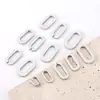 Aço Titânio Não Desbota Fivela de Anel Aberta em Forma de Ovo Fivela Quadrada Lisa Oval Acessórios de Joias para Colar Artesanal DIY Semi-Acabado