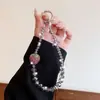 Nueva Cadena para Teléfono Móvil Cadena Colgante de Cristal Diseño de Gama Alta Pequeño Nicho Sentido del Diseño Exquisito Correa Colgante de Muñeca para Mujer Accesorios para Bolsos