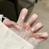 Uñas Postizas Lindas y Transparentes Estilo Ojo de Gato, Parches Gruesos para Uñas, Uñas Acabadas Ovaladas Cortas Removibles Venta al por Mayor