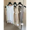 Liquidação, Sem Devoluções ou Trocas. Atacado Tops Estilo Coreano Estilo Blogger Casual Preguiçoso Bambu Algodão Renda Patchwork Colete 80190