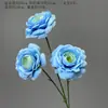 Flores Artificiales Azules Ramo Materiales para Decoración de Escena de Boda, Rosas Azules para Arreglo de Piso de Salón de Bodas y Flores Decorativas